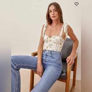 Reformation Blanca Top in Citron